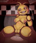  abdominal_bulge animatronic anthro avian bird black_eyes breasts chicken duo female five_nights_at_freddy&#039;s five_nights_at_freddy&#039;s_2 flashlight galliform gallus_(genus) genitals hi_res human humanoid light looking_at_viewer machine male male/female mammal medium_breasts nikozoi phasianid pizzeria plump_labia pupils pussy red_cheeks robot robot_humanoid scottgames sharp_teeth smile smiling_at_viewer stare teeth toy_chica_(fnaf) video_games white_pupils yellow_body 
