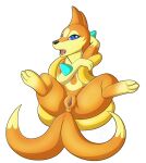  2022 absurd_res alpha_channel anus blue_eyes conditional_dnp double_tail fangs female feral floatzel fur genitals hand_behind_head hi_res itsdraconix jewelry looking_at_viewer lying necklace nintendo nude on_back open_mouth orange_body orange_fur pok&eacute;mon pok&eacute;mon_(species) presenting presenting_pussy pussy signature simple_background solo spread_legs spreading tongue transparent_background video_games watermark 
