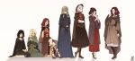  6+girls anastacia_of_astora ascot black_hair blonde_hair bloodborne bonnet brown_hair cape covered_eyes dark_souls_(series) dark_souls_i dark_souls_ii dark_souls_iii delsinsfire demon&#039;s_souls dress elden_ring emerald_herald emma_the_gentle_blade fire_keeper maiden_in_black melina_(elden_ring) multiple_girls plain_doll red_hair robe sekiro:_shadows_die_twice silver_hair 