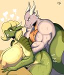  anthro big_breasts breasts dragon duo female hi_res jason_(greyknight) male male/female muscular muscular_female muscular_male zantra_(character) 