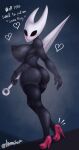  &lt;3 absurd_res anthro arthropod azura_inalis big_breasts big_butt blush blush_lines bodily_fluids breasts butt clothing erect_nipples female footwear footwear_only hi_res high_heels hollow_knight hornet_(hollow_knight) legwear looking_at_viewer mostly_nude nipples rear_view solo solo_focus sweat sweaty_butt sweaty_legs team_cherry thigh_highs video_games weapon wide_hips 