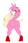  2:3 amy_rose anthro big_breasts big_butt breasts butt eulipotyphlan female hedgehog hi_res high_heels huge_butt looking_at_viewer mammal nipples nude pregnant raccoonshinobi sega side_boob solo sonic_the_hedgehog_(series) thick_thighs wide_hips 