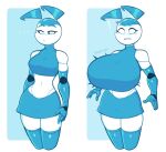  ... 2021 5_fingers android big_breasts breast_expansion breasts exclamation_point expansion female fingers hi_res huge_breasts jenny_wakeman machine my_life_as_a_teenage_robot navel nickelodeon not_furry robot solo zetaskully 