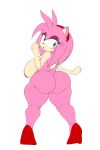  2:3 amy_rose anthro big_breasts big_butt breasts butt eulipotyphlan female hedgehog hi_res high_heels huge_butt looking_at_viewer mammal nipples nude raccoonshinobi sega side_boob solo sonic_the_hedgehog_(series) thick_thighs wide_hips 