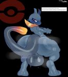  2022 alternate_color angry anthro balls big_balls big_butt biped black_background blush bodily_fluids butt crossed_arms digital_media_(artwork) genitals hi_res legendary_pok&eacute;mon looking_back male mammal mewtwo musk nintendo nude pok&eacute;mon pok&eacute;mon_(species) pokk&eacute;n_tournament rear_view shadow_mewtwo shadow_pok&eacute;mon simple_background solo standing sweat text thick_thighs uromatsu video_games wide_hips 