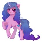  anku_(artist) blue_hair blue_tail bracelet cutie_mark equid equine female feral hair hasbro hi_res horn izzy_moonbow_(mlp) jewelry mammal mlp_g5 my_little_pony open_mouth open_smile purple_eyes smile solo unicorn 