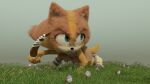  3d_(artwork) anthro badger boomerang brown_body brown_fur clothed clothing crouching digital_media_(artwork) doublestuffed female footwear fully_clothed fur grass hi_res holding_object mammal mustelid musteline orange_body orange_fur plant sega solo sonic_boom sonic_the_hedgehog_(series) sticks_the_jungle_badger video_games 