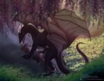  anthro dragon female feral genitals icy-marth knot male penis pussy sex size_difference slit 