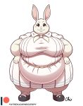  :3 alpha_channel anthro beastars belly belt big_belly big_breasts blush blush_stickers bottomwear breasts clothing female footwear grey_eyes hand_on_hip haru_(beastars) lagomorph leporid looking_at_viewer mammal nekocrispy obese obese_female overweight overweight_female rabbit shirt skirt smile solo standing thick_thighs topwear wide_hips 