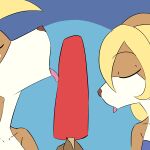  2022 2d_animation ambiguous_gender ambiguous_species animated anthro blonde_hair bouncing_breasts bra breasts brown_body brown_fur caroline_waters cervid clothed clothing disembodied_hand duo_focus eyes_closed female food fur group hair julia_woods kanashiipanda lagomorph leporid licking_popsicle loop mammal medium_breasts open_mouth popsicle purple_bra purple_clothing purple_underwear rabbit short_playtime tongue tongue_out topless trio underwear white_body white_fur 