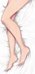  1girl barefoot commentary feet kageharu legs lying on_bed original solo thighs toes 