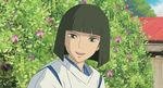  flowers ghibli green_eyes male nigihayami_kohaku_nushi sen_to_chihiro_no_kamikakushi sky smile 