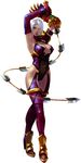  absurdres arms_up boots breasts elbow_gloves gloves highres isabella_valentine kawano_takuji large_breasts official_art short_hair simple_background solo soulcalibur soulcalibur_ii standing sword thigh_boots thighhighs weapon whip whip_sword white_background white_hair 