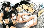  3boys ;p anal androgynous arms_behind_back ass bandage bandages bent_over black_hair blush bondage clone clothed_on_nude cum cum_in_ass cum_inside dual_persona envy envy_(fma) eyes_closed facial fullmetal_alchemist greed group_sex hair_grab headband homunculus ling_yao long_hair male male_focus midriff multiple_boys muscle navel nude one_eye_closed open_mouth ponytail red_eyes selfcest sex shirtless short_shorts shorts skin_tight skort sleeveless sweat tears tongue tongue_out wink yaoi 