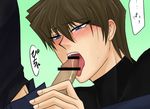  brown_hair censored kaiba_seto oral penis pointless_censoring yaoi yu-gi-oh! yuu-gi-ou_duel_monsters 