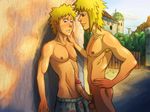  blonde_hair father_and_son incest muscle namikaze_minato naruto penis uncensored uzumaki_naruto yaoi 