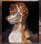  alex-dep-998 anthro canid canine classical felid fox framework half-length_portrait hi_res hybrid male mammal oil pantherine portrait tiger 
