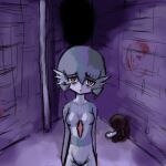  alley arms_at_sides breasts chest_spike closed_frown dark doll female front_view gardevoir graffiti grey_body head_tilt humanoid looking_at_viewer low_res multicolored_body night nintendo pok&eacute;mon pok&eacute;mon_(species) red_eyes sad solo spikes spikes_(anatomy) standing two_tone_body unknown_artist video_games white_body 