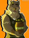  absurd_res anthro apron canid canine canis clothing florist hi_res kuma_richards male mammal romantic smile solo video_games visual_novel wolf 