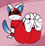  1-upclock 3_toes :3 animal_crossing anthro armor barefoot butt clothed clothing domestic_cat feet felid feline felis foot_focus fur headgear helmet hi_res hindpaw kid_cat_(animal_crossing) male mammal nintendo paws plantigrade presenting red_clothing simple_background smile soles solo tagme toes video_games white_body white_fur 