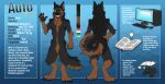  anthro biped black_body black_claws black_ears black_fur black_head_tuft black_nose black_pawpads black_tail bohemian_shepherd book brown_body brown_fur brown_inner_ear brown_inner_ear_fluff brown_tail butt canid canine canis cheek_tuft chest_tuft claws color_swatch computer computer_keyboard computer_mouse controller crotch_tuft digitigrade domestic_dog english_text facial_tuft fangs finger_claws front_view fur game_controller gesture glistening glistening_eyes glistening_nose gloves_(marking) green_eyes grey_body grey_fur grey_tail hand_on_hip herding_dog hi_res inner_ear_fluff leg_markings looking_at_viewer male mammal markings monitor neck_tuft open_mouth pastoral_dog pawpads pink_tongue playstation playstation_controller rear_view signature socks_(marking) solo sony_corporation sony_interactive_entertainment standing text tongue tuft video_games waving yookie 