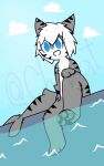  anthro blue_eyes fish hair hi_res humanoid male male/male marine paws requiem_shark shark solo tiger_shark 