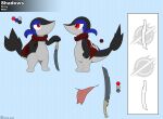  absurd_res black_body clothed clothing fan_character feral hi_res male melee_weapon model_sheet nintendo pok&eacute;mon pok&eacute;mon_(species) red_eyes scarf shad-ows snivy solo sword symbol tongue tongue_out video_games weapon winick-lim 