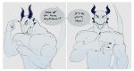 anthro dialogue dragon fluffedwings horn male muscular phone solo talking_to_viewer 