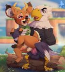  accipitrid accipitriform anal anal_penetration animal_crossing anthro apollo_(animal_crossing) avian balls beak beau_(animal_crossing) bird blush bodily_fluids butt cervid clothed clothing conditional_dnp duo eagle erection feathers genitals hi_res hooves looking_at_another male male/male male_penetrated male_penetrating male_penetrating_male mammal nintendo nude on_lap open_mouth outside penetration penis sex sitting smile tongue video_games xnirox 