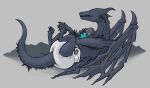  absurd_res ambiguous_gender claws darkeater_midir diaper dragon feral hi_res horn ire-k legs_up lying on_back plushie safety_pin solo spread_legs spreading teeth wings 