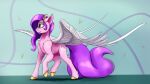  absurd_res crown cutie_mark equid equine feathered_wings feathers female feral fur green_eyes hair hasbro hi_res mammal mlp_g5 my_little_pony pegasus pink_body pink_fur pipp_petals_(mlp) purple_hair purple_tail solo tenebrisnoctus tuft wings 