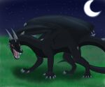  absurd_res angry claws dragon drake_wyrm drakewyrm feral hi_res horn male moon night shadow_dragon solo star 