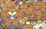  2022 absurd_res anthro big_breasts big_butt big_muscles bodily_fluids breasts butt clothed clothing curvy_figure female flexing hi_res huge_breasts huge_muscles hyper hyper_breasts hyper_muscles lerntern mammal muscular muscular_female muscular_thighs nickelodeon rodent sandy_cheeks sciurid simple_background solo spongebob_squarepants sweat thick_thighs undressing voluptuous 