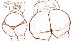  2022 anthro belly big_belly big_butt bottomwear butt clothed clothing common_hippopotamus dialogue dreamworks female front_view gloria_the_hippopotamus half-closed_eyes hands_behind_head head_turned hi_res hippopotamid looking_aside madagascar_(series) mammal multiple_images narrowed_eyes navel nude obese obese_anthro obese_female open_mouth overweight overweight_anthro overweight_female oystercatcher7 rear_view shirt shorts solo standing tank_top text thick_thighs topwear wide_hips 