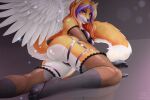 anthro breasts canid canine clothed clothing duo feathered_wings feathers feet female fingers fox fur genitals mammal orange_body orange_fur p-v-s pussy toes white_body white_feathers wings 