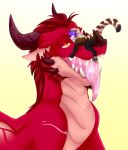  ailurid anthro bodily_fluids dragon drooling duo entropy_(billeur) feral fur hi_res hiklayan horn male male/male mammal membrane_(anatomy) membranous_wings mouth_shot open_mouth red_body red_fur red_panda red_scales saliva saliva_on_tongue saliva_string scales scalie scar simple_background soldtilidie teeth tongue tongue_out vore western_dragon wings 