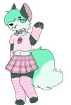  anthro canid canine canis fur girly green_body green_fur hi_res hypurr5catto male mammal solo wolf 