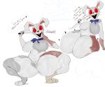  absurd_res anthro big_breasts big_butt breasts butt clothing digital_media_(artwork) english_text female five_nights_at_freddy&#039;s five_nights_at_freddy&#039;s:_security_breach hi_res human lagomorph leporid looking_at_viewer mammal open_mouth overweight rabbit red_eyes scottgames simple_background sketchyboi08 smile solo teeth text thick_thighs vanny_(fnaf) video_games wide_hips 