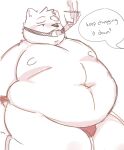  2022 anthro belly big_belly bound canid canine canis clothing domestic_dog english_text force_feeding forced hi_res kemono male mammal moobs navel nipples obese obese_male overweight overweight_male rope simple_background solo text underwear 