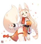  2022 5_fingers anthro breasts canid canine clothed clothing digital_media_(artwork) female fingers fur green_eyes hair hi_res kawarage_yatano looking_at_viewer mammal solo 