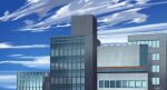  blue_sky building city cityscape cloud commentary_request hakuurei_amano highres no_humans original outdoors reflection scenery sky watermark window 