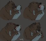  anthro bodily_fluids canid canine canis claws duo faceless_character faceless_male head_in_mouth hi_res holding_head licking male male/male mammal mawplay open_mouth saliva sepulte tongue tongue_out were werecanid werecanine werewolf wolf 