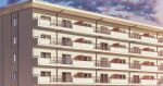  apartment blue_sky building cloud commentary_request fence hakuurei_amano highres no_humans original outdoors scenery sky sunset watermark window 