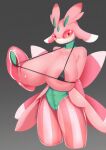  animated animated_png anthro big_breasts bikini bodily_fluids breasts clothing female hbky1101 lactating lurantis micro_bikini nintendo pink_body pok&eacute;mon pok&eacute;mon_(species) solo swimwear video_games 