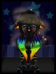  anonymous_artist anthro fan_character felid feline female hair hair_censor mammal multicolored_hair rainbow_hair rainbow_stripes solo stripes 