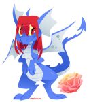  ambiguous_gender dragon draik_(neopets) feral flower hair jumpstart_games neopet_(species) neopets paws plant red_eyes red_hair smile solo sunflic video_games wings yellow_eyes 