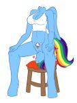  &lt;3 2018 alpha_channel anthro autocunnilingus blue_body bottomless breasts cleavage clothed clothing detachable detachable_head dullahan equid equine facesitting female friendship_is_magic furniture genitals hair hasbro mammal masturbation midriff modular multicolored_hair my_little_pony nipple_outline notamotobug oral oral_masturbation pegasus pussy rainbow_dash_(mlp) rainbow_hair shirt simple_background sitting solo stool tank_top topwear transparent_background unguligrade_anthro vaginal vaginal_masturbation white_clothing white_shirt white_tank_top white_topwear wings 