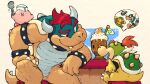  bowser&#039;s_brother bowser_jr. clothing dahecksajerry duo food group hair hat headgear headwear horn human kirby kirby_(series) koopa male mammal mario mario_bros nephew nintendo red_hair scalie shell spikes trio uncle uncle_and_nephew video_games 