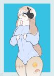  anthro eyewear facial_piercing glasses hi_res horn kuttzawarie lagomorph leporid male mammal nose_piercing nose_ring piercing rabbit round_glasses shy solo sticker 