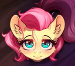  2022 absurd_res alcor90 blush conditional_dnp digital_media_(artwork) equid equine eyebrows eyelashes female fluttershy_(mlp) friendship_is_magic hi_res inner_ear_fluff looking_at_viewer mammal my_little_pony pegasus smile solo tuft wings 